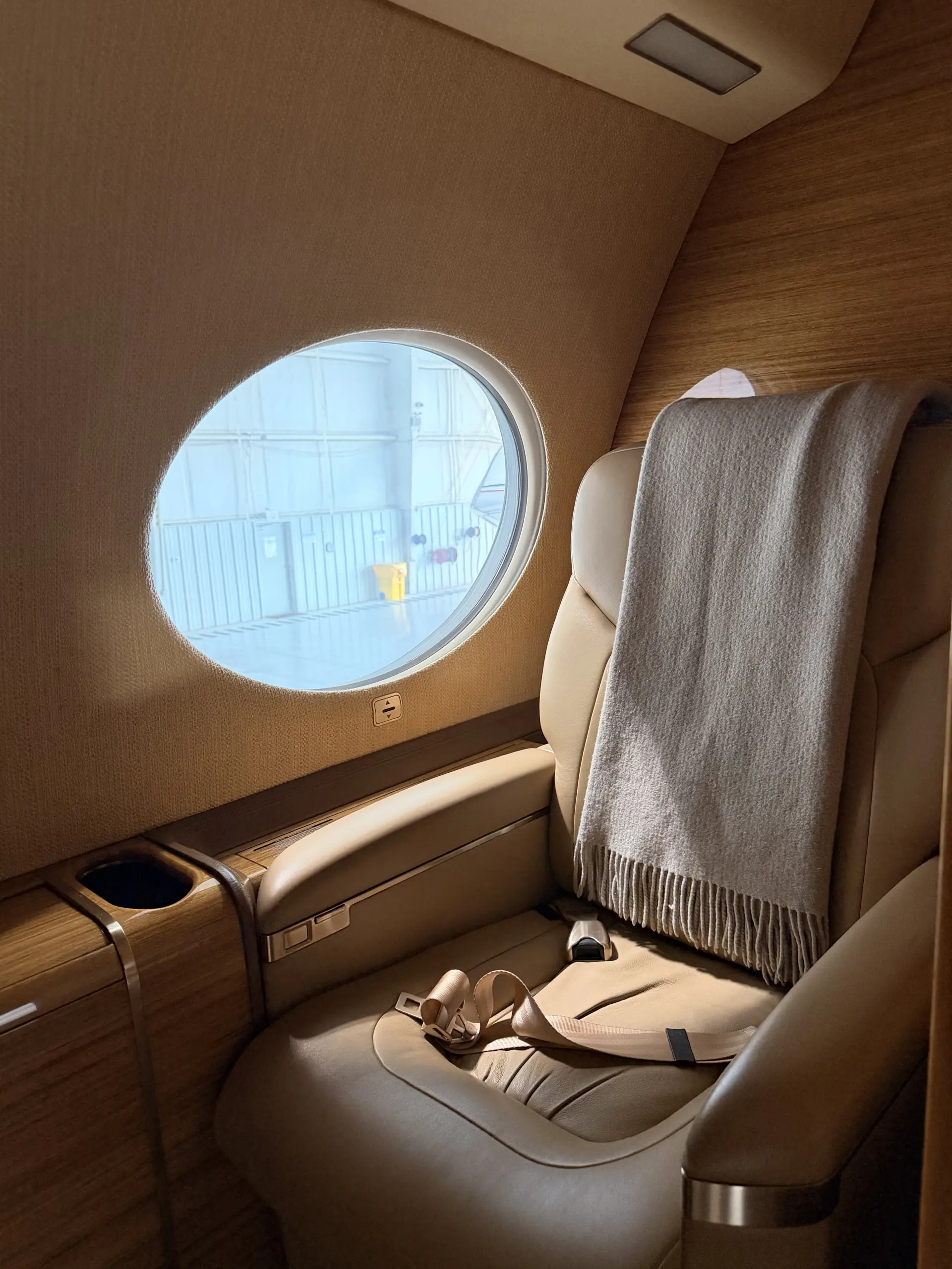 Cleaning and conditioning leather seats in a Gulfstream cabin