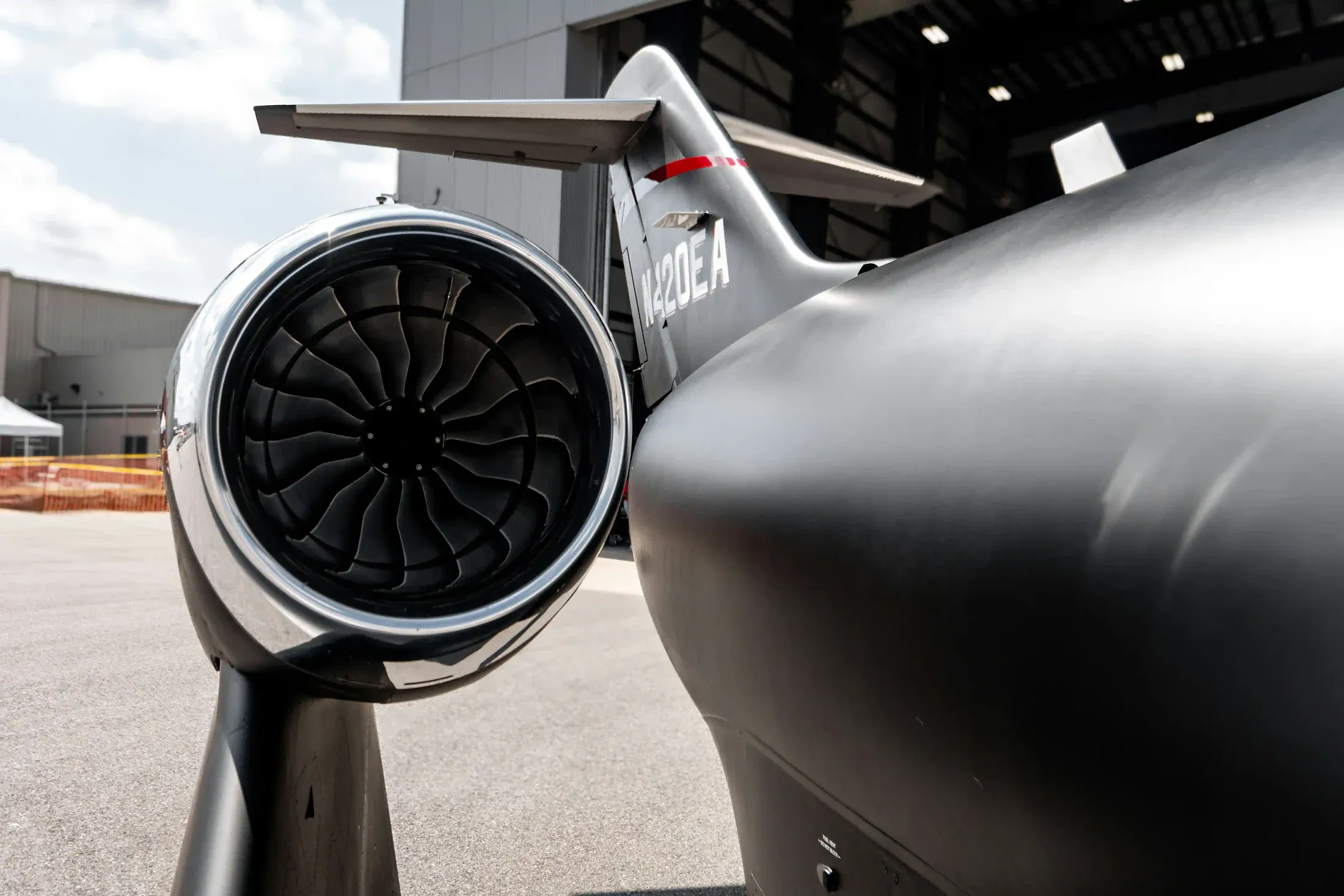HondaJet engine inlet polished to a mirror brightwork finish