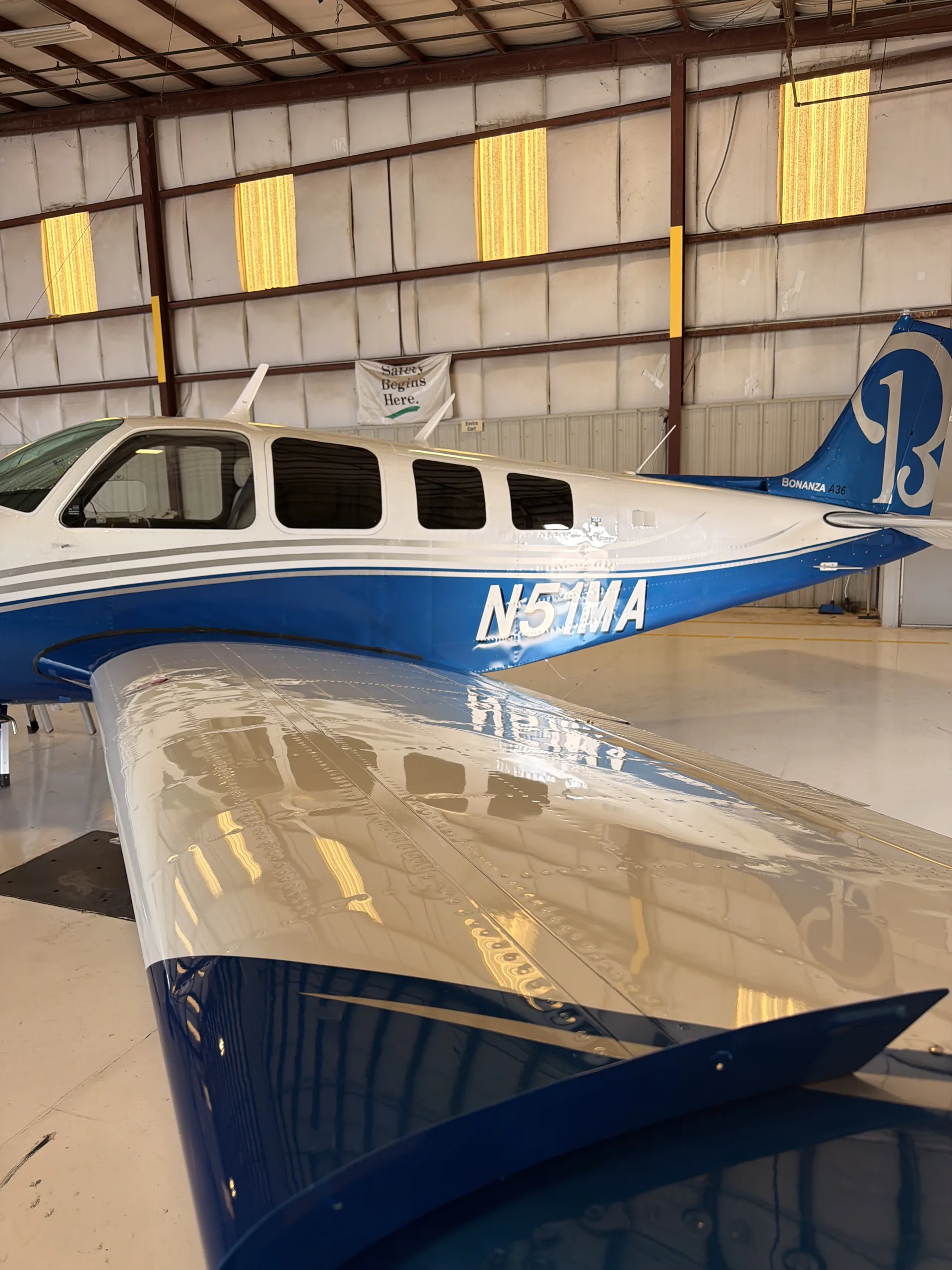 Beechcraft Bonanza after a wax service