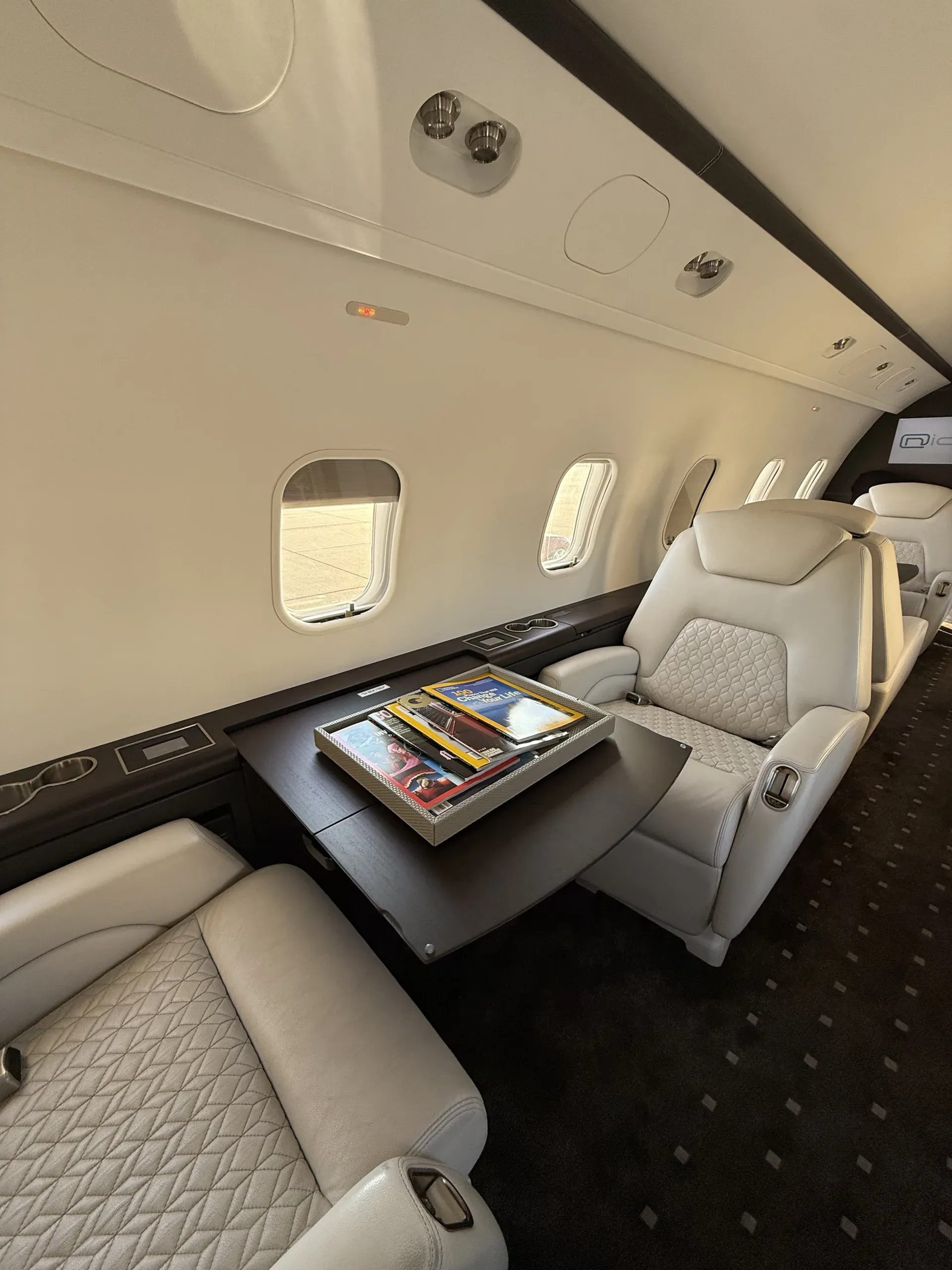 Challenger 300 cabin after a full interior detail