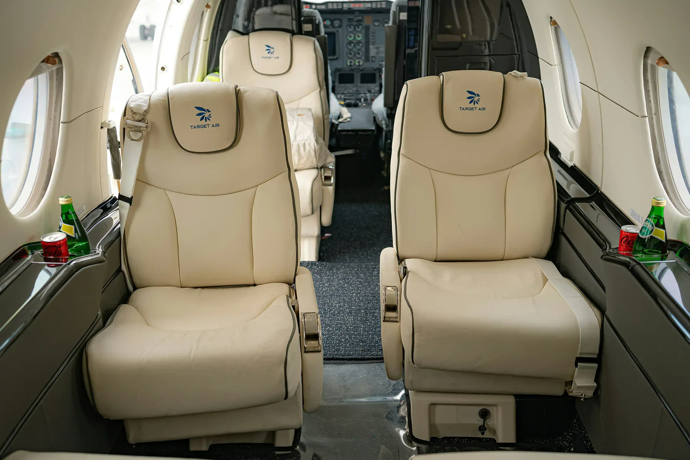 Charter cabin, interior detail, aircraft detailing in Tulsa, Oklahoma